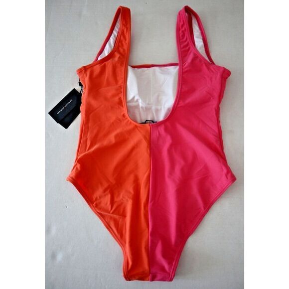 Tommy Hilfiger Women's Sz 8 Pink Dahia Split One-Piece Tankini Swimsuit - Picture 12 of 14